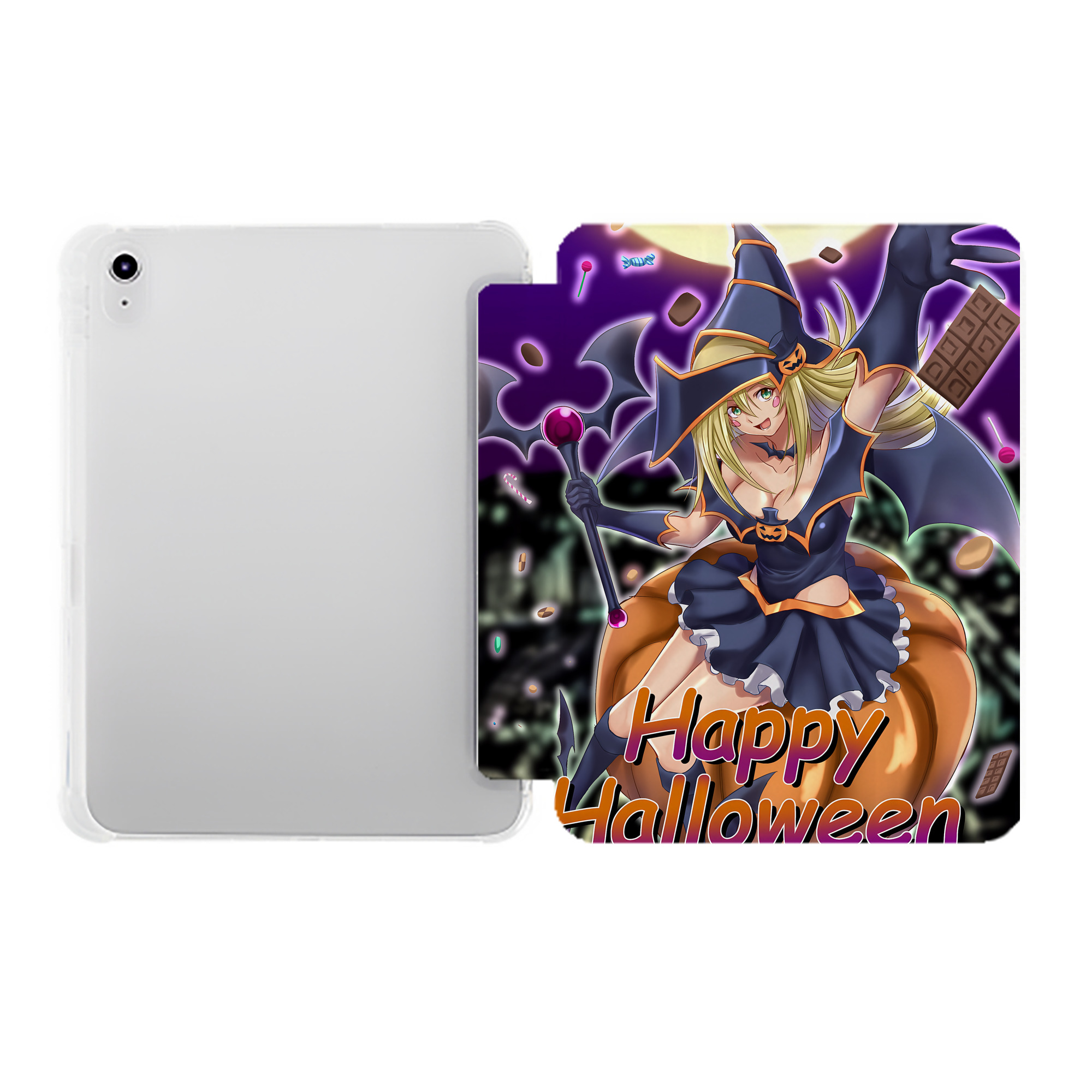 （画像用） 遊☆戯☆王 Yu-Gi-Oh! IPad ケース ペン収納付き 三つ折りスタンド PUレザー×シリコン 対応機種9.5/10.5/10.9インチ